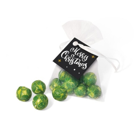 Organza Bag with Chocolate Sprouts